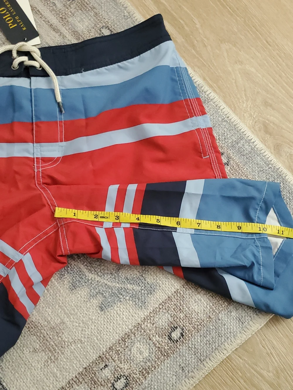 NWT Polo Ralph Lauren Teen Boys Striped Swim Trunks Swimsuit SzL (14-16)